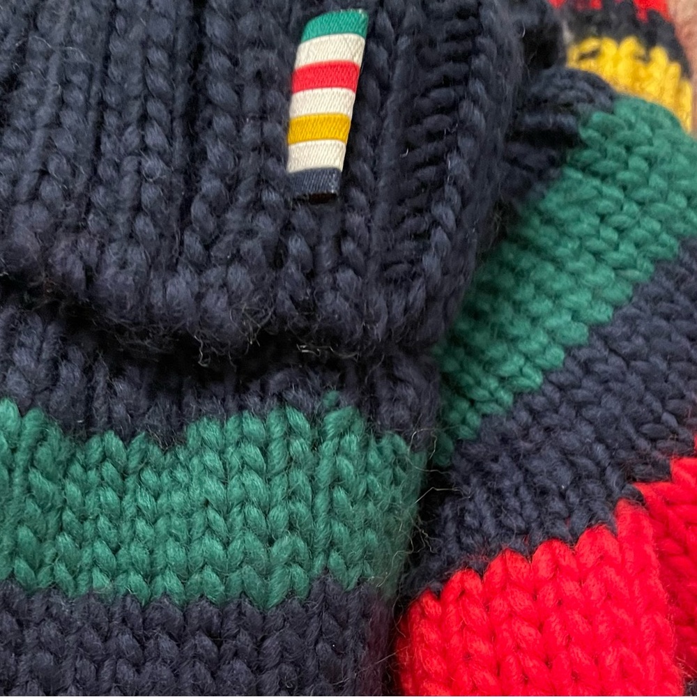 HBC Stripes Kids Winter Hat and Mittens - Picture 3 of 5